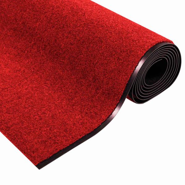Fußmatte Rot und Schwarz 120 x 400 cm Polyamid und PVC