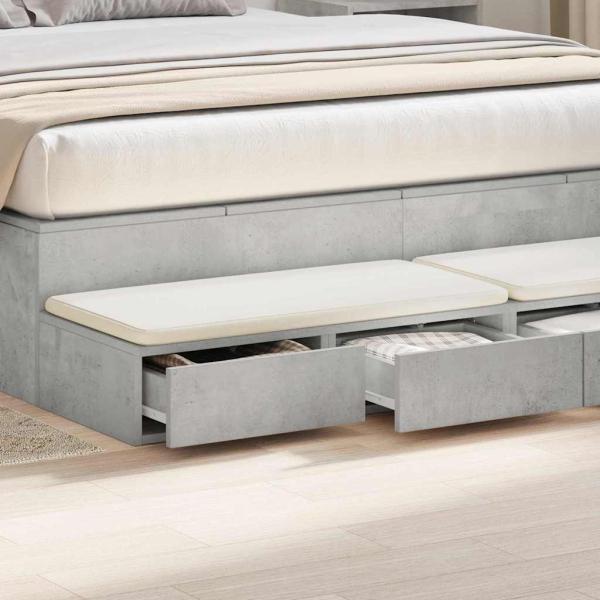 Bettschubladen Beton Grau 150 x 36,5 x 16,5 cm Holzwerkstoff