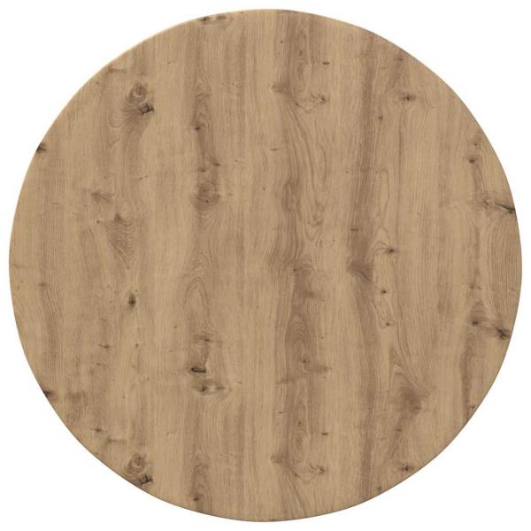 Tischplatte Ø 80 x 1,5 cm Rund Holzwerkstoff Artisan-Eiche