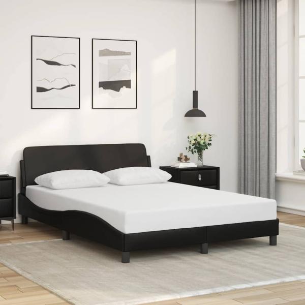 ARDEBO.de - Bettgestell "Dover" Schwarz 137x190 cm Kunstleder