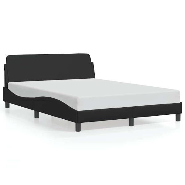 Bettgestell "Dover" Schwarz 137x190 cm Kunstleder