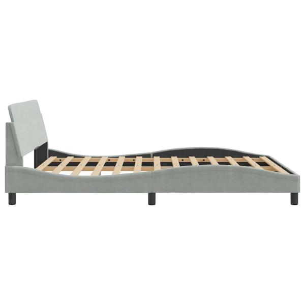 Bettgestell "Dover" Hellgrau 152x203 cm Samt