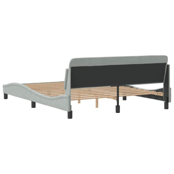 Bettgestell "Dover" Hellgrau 152x203 cm Samt