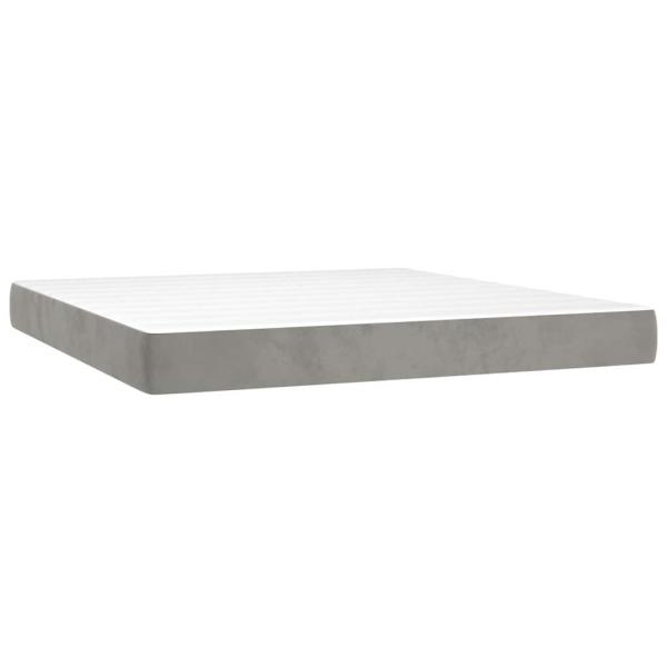 Taschenfederkernmatratze Mittel Hellgrau 152x203x20 cm Samt