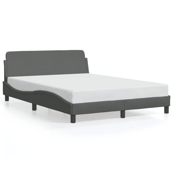 Bettgestell "Dover" Dunkelgrau 137x190 cm Stoff