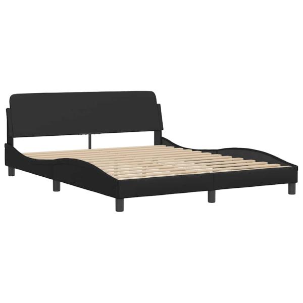 Bettgestell "Dover" Schwarz 152x203 cm Kunstleder