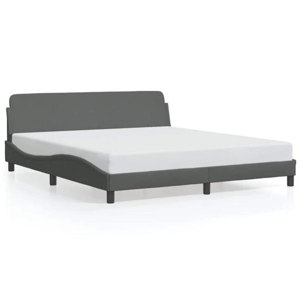 Bettgestell "Dover" Dunkelgrau 152x203 cm Stoff