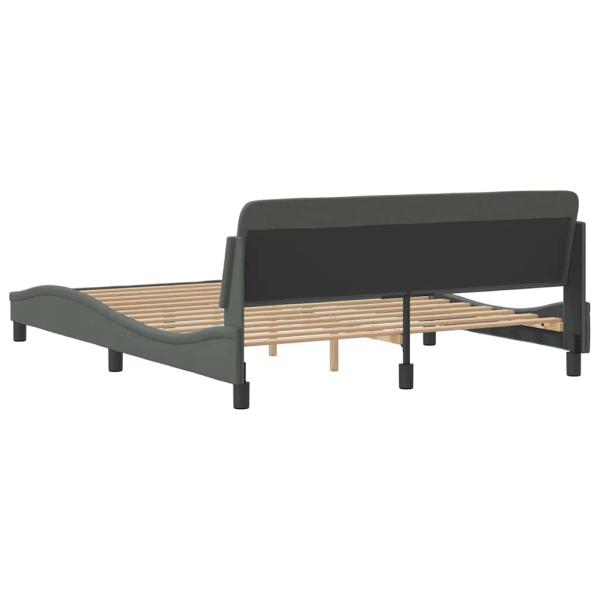 Bettgestell "Dover" Dunkelgrau 152x203 cm Stoff