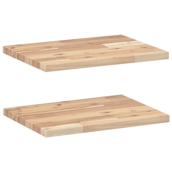 Schweberegale 2 Stk. 60x30x2 cm Massivholz Akazie Unbehandelt