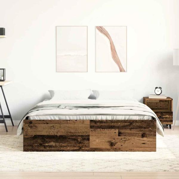 Bettgestell ohne Matratze Altholz-Optik 160x200cm Holzwerkstoff