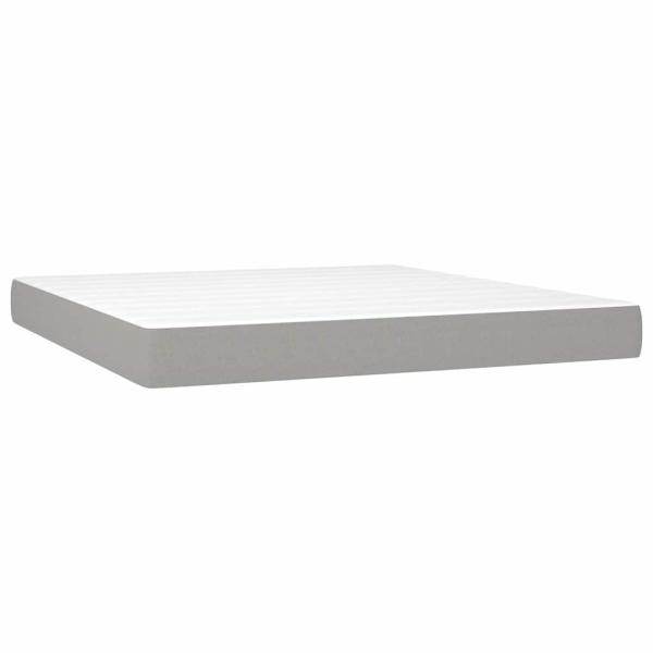Taschenfederkernmatratze Mittel Hellgrau 193x203x20 cm Stoff