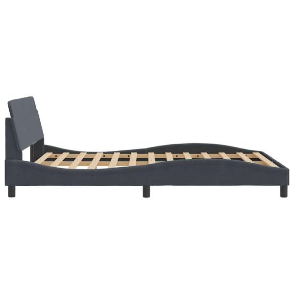 Bettgestell "Dover" Dunkelgrau 137x190 cm Samt