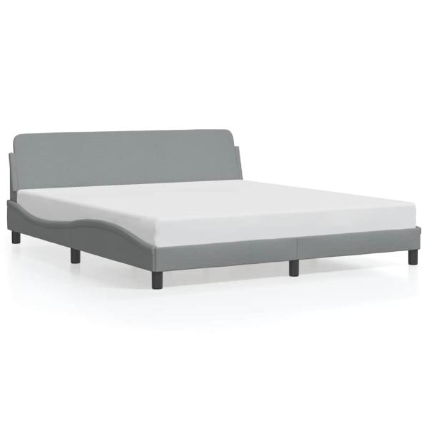 Bettgestell "Dover" Hellgrau 183x213 cm Stoff