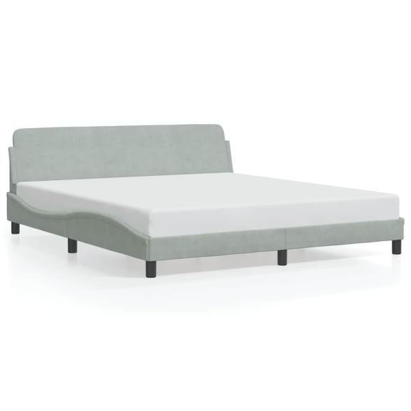Bettgestell "Dover" Hellgrau 183x213 cm Samt