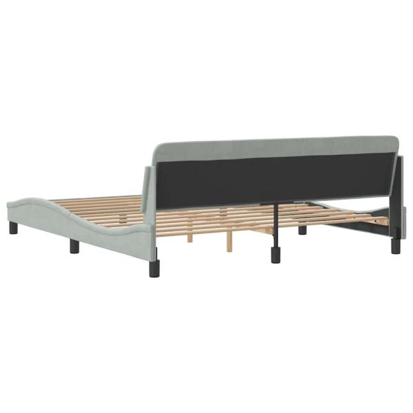 Bettgestell "Dover" Hellgrau 183x213 cm Samt