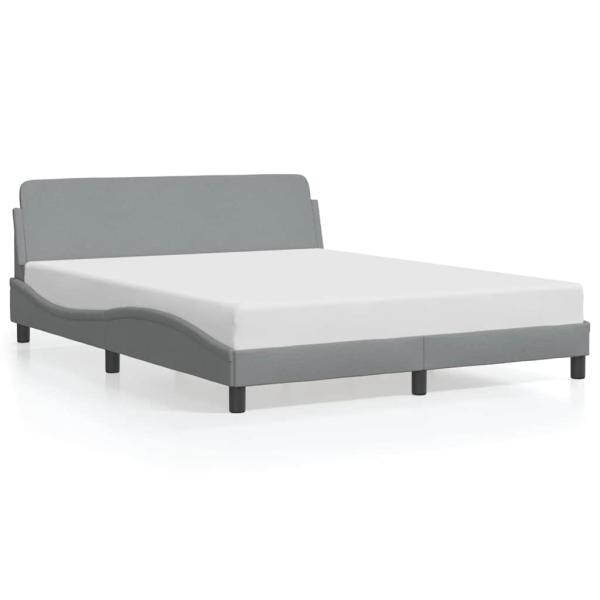 Bettgestell "Dover" Hellgrau 152x203 cm Stoff
