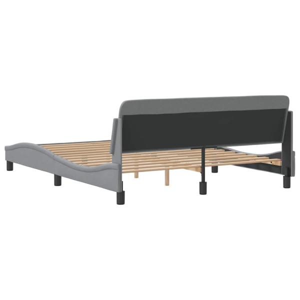 Bettgestell "Dover" Hellgrau 152x203 cm Stoff