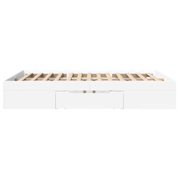 Bettgestell ohne Matratze Weiß 160x200 cm Holzwerkstoff