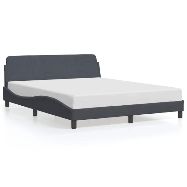 Bettgestell "Dover" Dunkelgrau 152x203 cm Samt