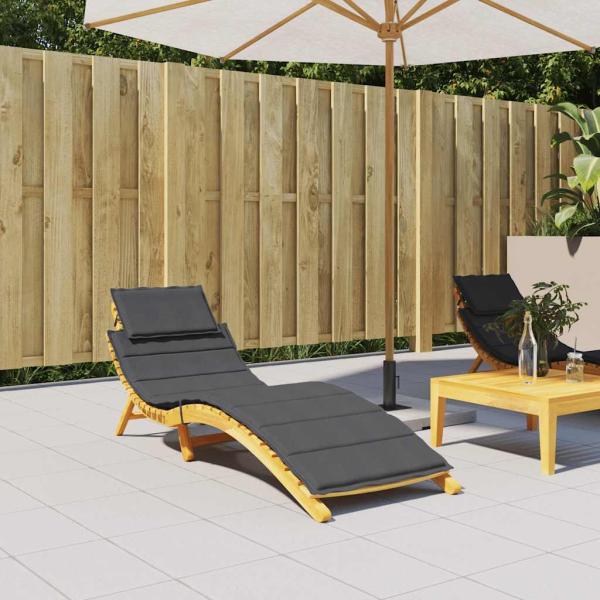 Sonnenliegen-Auflage Melange Anthrazit 186x58x4 cm Stoff
