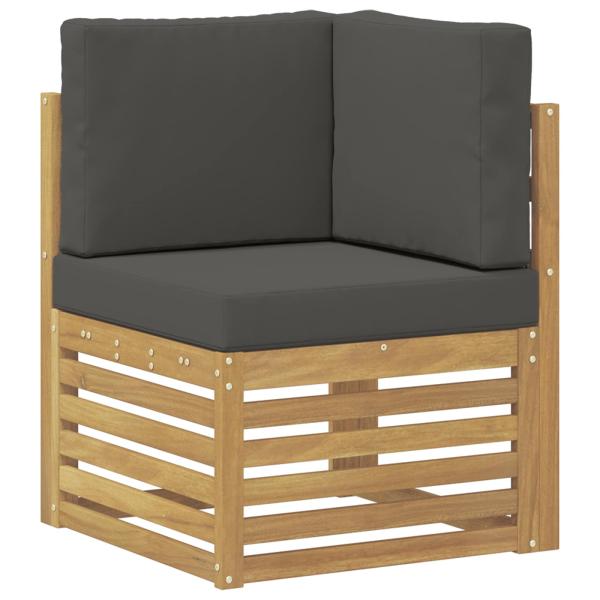 Outdoor-Sofagarnitur mit Kissen 6 Stück Weiß und Anthrazit