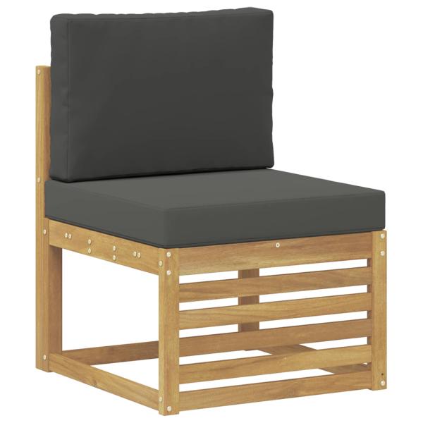 7 stk. Outdoor-Sofagarnitur Polyester Weiß und Anthrazit