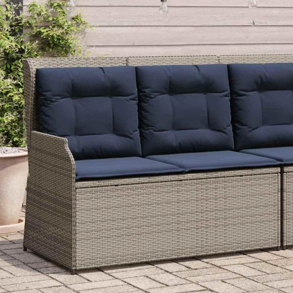 Gartenbank Grau Poly-Rattan