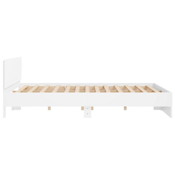 Bettgestell mit Kopfteil Weiß 193 x 203 cm Holzwerkstoff