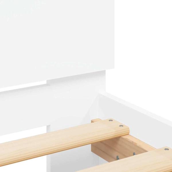 Bettgestell mit Kopfteil Weiß 193 x 203 cm Holzwerkstoff