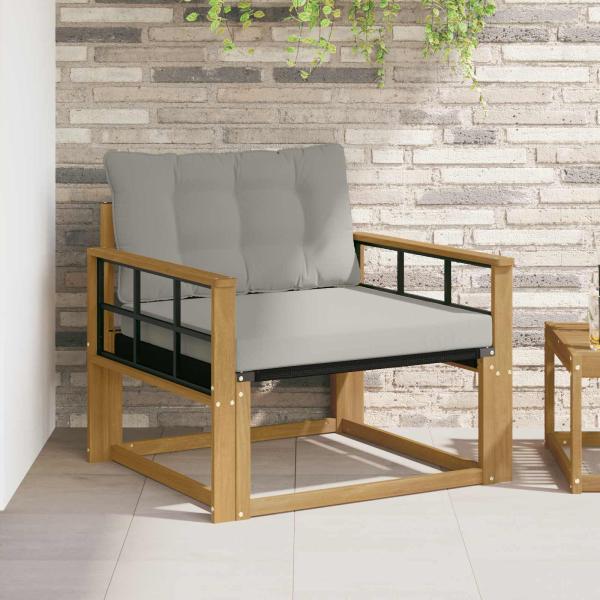ARDEBO.de - Outdoor-Sofagarnitur Massives Akazienholz und Textilene