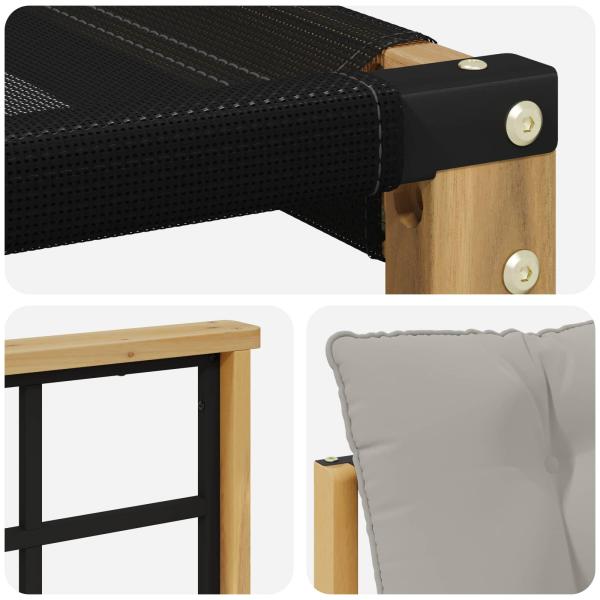 Outdoor-Sofagarnitur Massives Akazienholz und Textilene