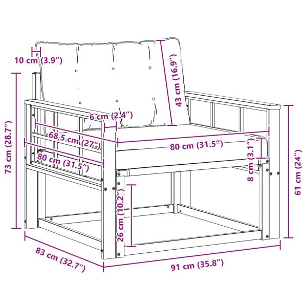 Outdoor-Sofagarnitur Massives Akazienholz und Textilene