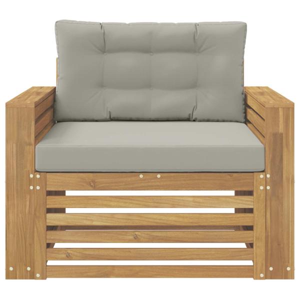 Outdoor-Sofa Polyester Braun und Hellgrau