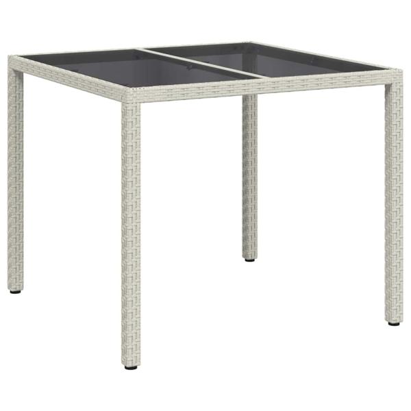 Gartentisch Weiß 90 x 90 x 75 cm Poly-Rattan