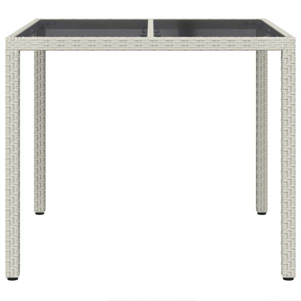 Gartentisch Weiß 90 x 90 x 75 cm Poly-Rattan