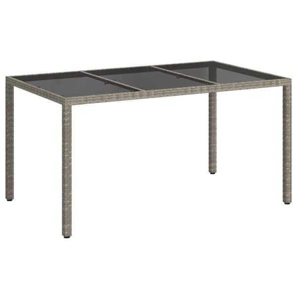 Gartentisch Grau 150 x 90 x 75 cm Poly-Rattan