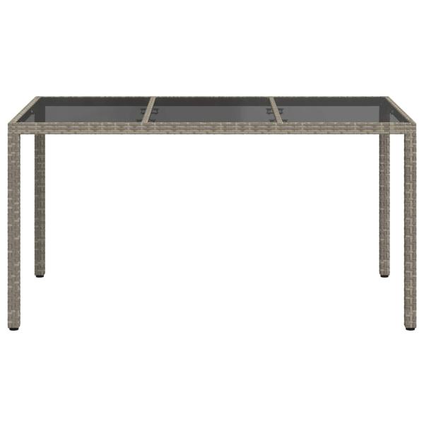 Gartentisch Grau 150 x 90 x 75 cm Poly-Rattan