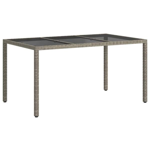 Gartentisch Grau 150 x 90 x 75 cm Poly-Rattan