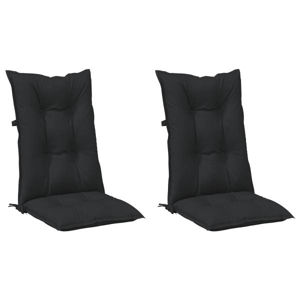 Set Hochlehner-Stuhlkissen 2 stk. Polyester Melange Schwarz