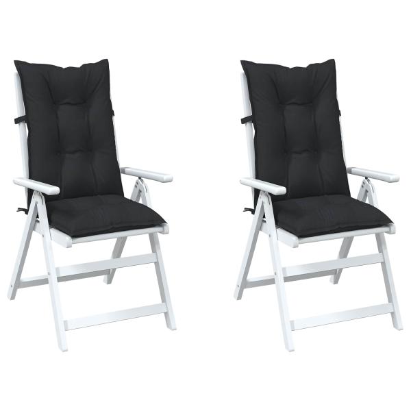 Set Hochlehner-Stuhlkissen 2 stk. Polyester Melange Schwarz