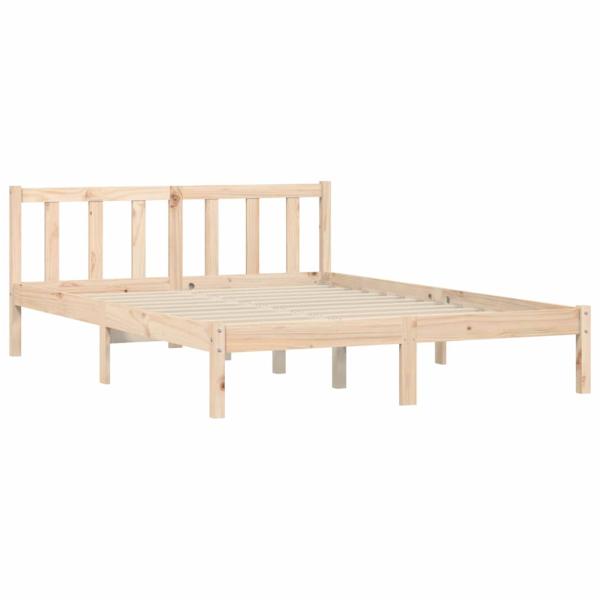 Bettrahmen Natur 152 x 203 cm Massivholz Kiefer