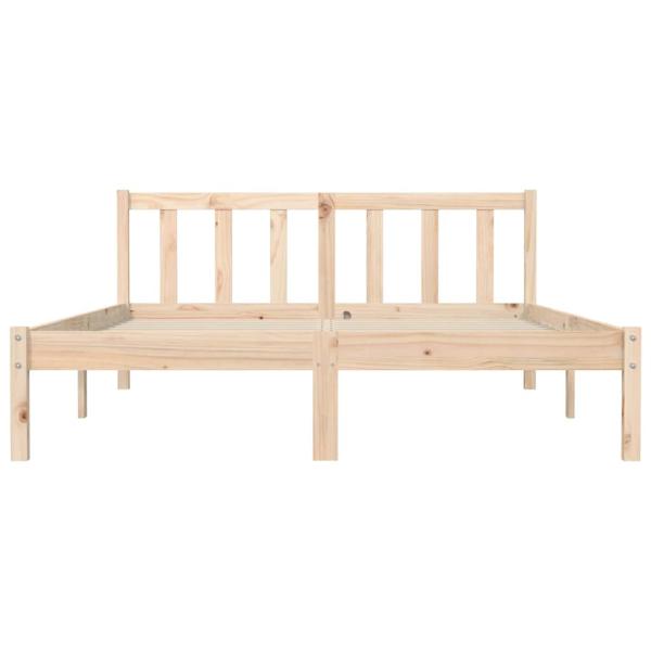 Bettrahmen Natur 152 x 203 cm Massivholz Kiefer