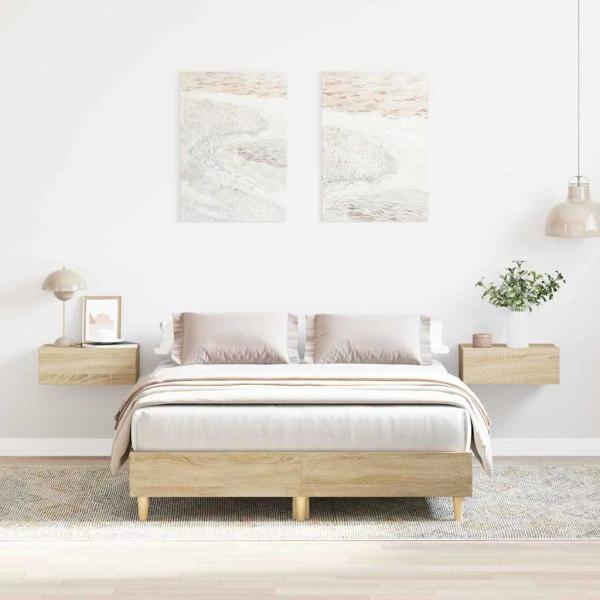 Bettrahmen Sonoma 137 x 190 cm Holzwerkstoff