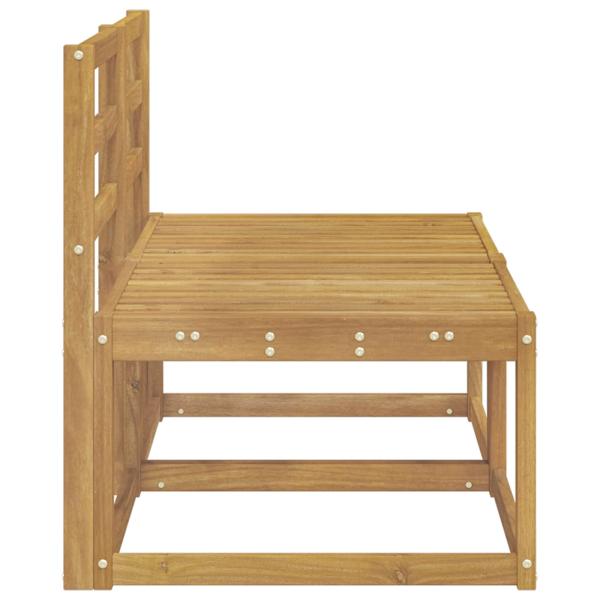 2 Stück Outdoor Mittelsofa Massivholz Akazie Weiß