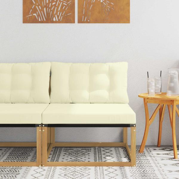 ARDEBO.de - Outdoor Mittelsofa mit Kissen Weiß 79 x 83 x 73 cm Stahl