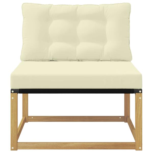 Outdoor Mittelsofa mit Kissen Weiß 79 x 83 x 73 cm Stahl