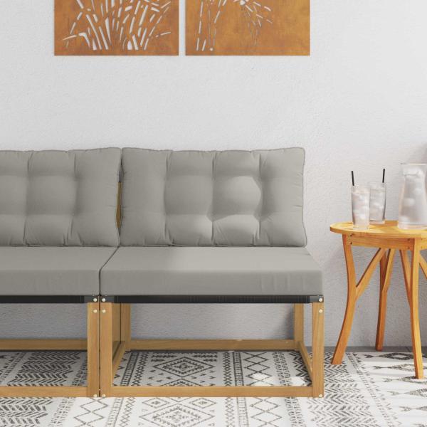 ARDEBO.de - Outdoor Mittelsofa mit Kissen Weiß 79 x 83 x 73 cm Stahl
