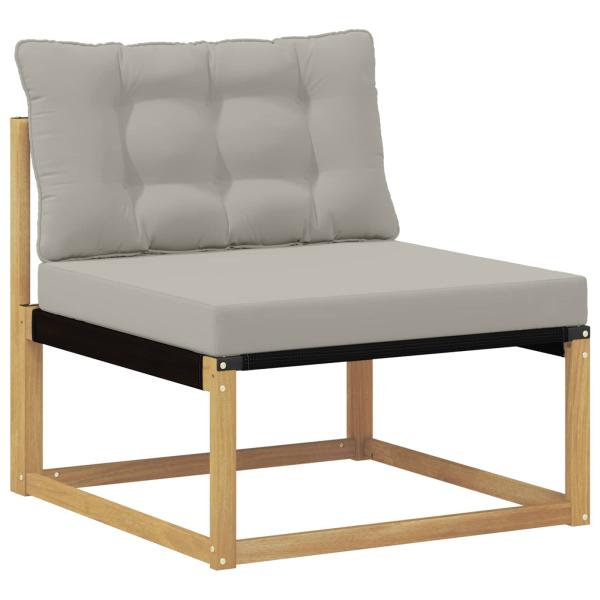 Outdoor Mittelsofa mit Kissen Weiß 79 x 83 x 73 cm Stahl