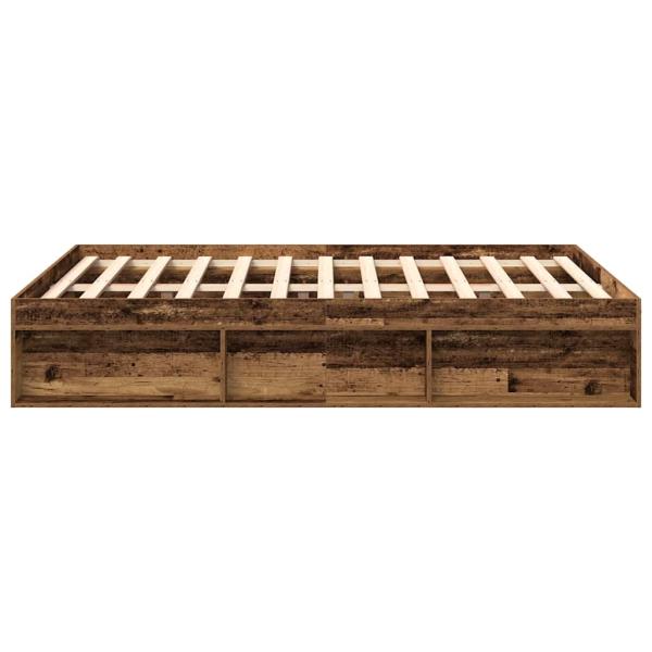 Bettgestell ohne Matratze Altholz-Optik 140x200cm Holzwerkstoff