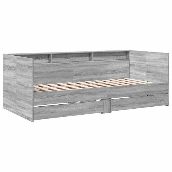 Tagesbett mit Schubladen ohne Matratze Grau Sonoma 90x200 cm